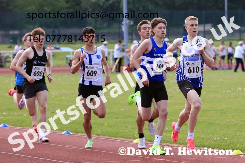 Mens Under-20s 800 metres, 2024 North Eastern Track and Field Champs., Middlesbrough.  Photo: David T. Hewitson/Sports for All Pics